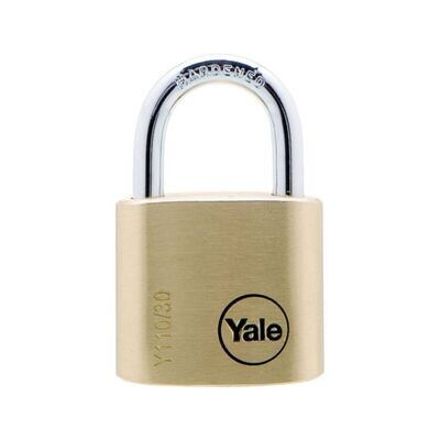 Yale Y110/30/117/1 Solid Brass Body Keyed Padlock with 4-Pin Key, 1-3/16-Inch Wide