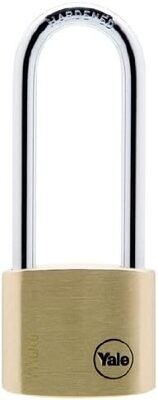 Yale Y110/40/163/1 Solid Brass Body Keyed Padlock with 5-Pin Key and 2-1/2-Inch Shackle, 1-9/16-Inch Wide