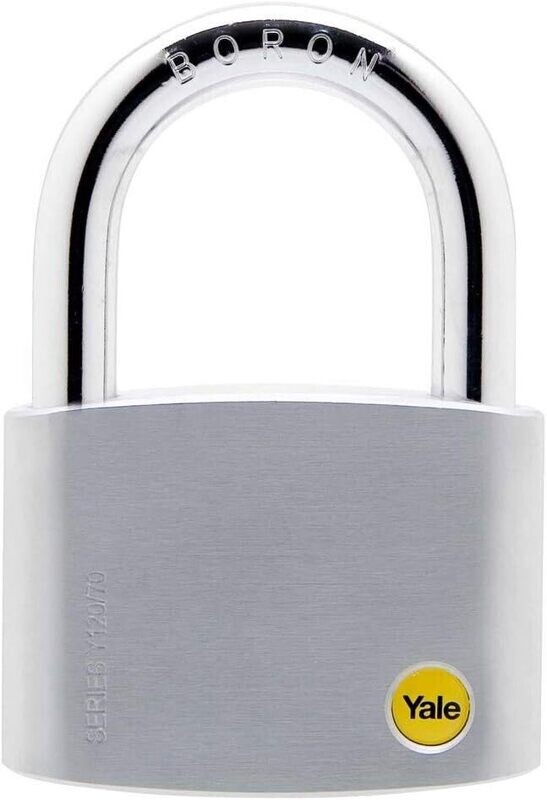 Yale Y120/70/141/1 VP Satin Chrome Padlock with 3 Keys, 70mm