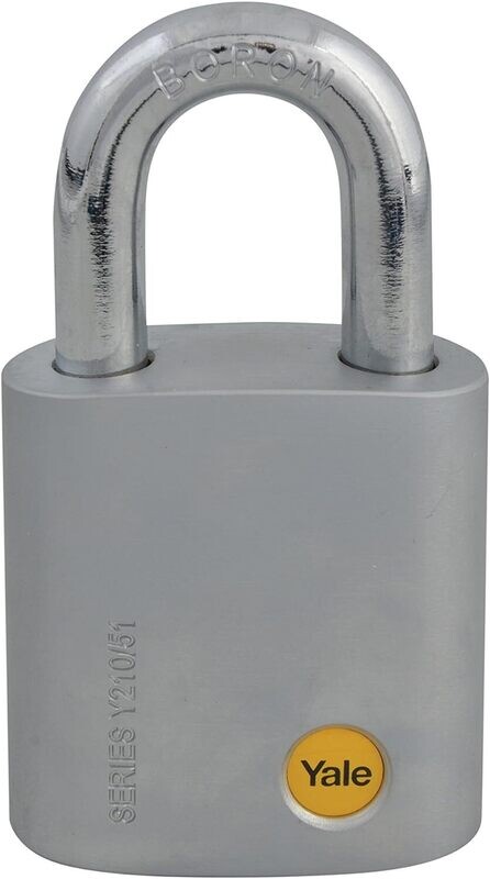 Yale Y210/51/127/1 Yale High Security Steel Padlock, 51mm, Suitable for Garage Doors