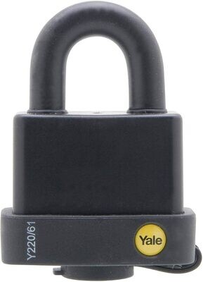 Yale Y220/61/123/1 Weatherproof Open Shackle Padlock, 61mm, Pack of 1, Suitable for Outdoor use
