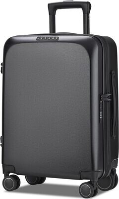 Verage Freeland Carry On Luggage with X-Large Spinner Wheels, Expandable Hardside Travel Luggage, Rolling Suitcase TSA Approved (20-Inch, Black)