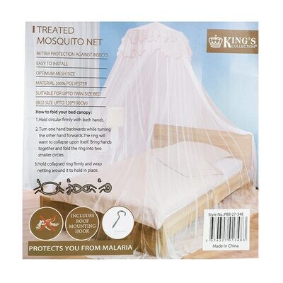 Kings Collection Treated Mosquito Net #348 (4x6ft, Foldable Ring)