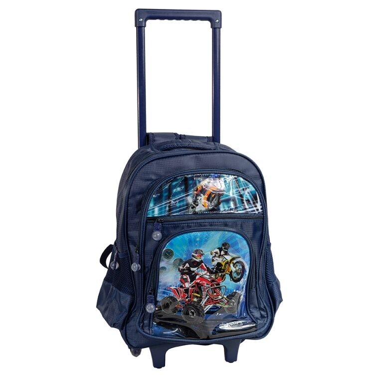 Kings Collection Roll &amp; Go Backpack 744TBB: Easy Mobility for School (Black, Navy, Royal Blue)