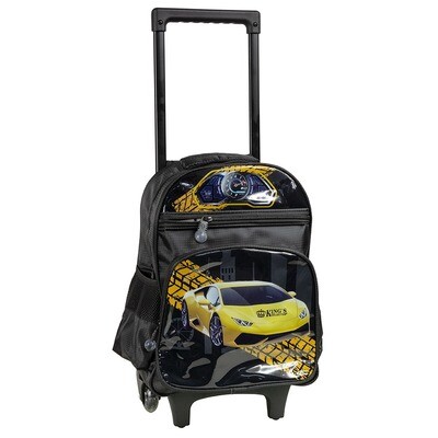 Kings Collection Easy Roll Trolley Backpack 749TSB: Effortless Mobility for School (Black, Navy, Royal Blue)