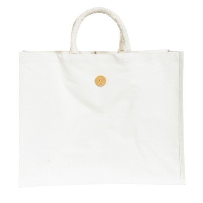Kings Collection Eco Canvas Gift Bags (Landscape Siz H13.5 X 17X 8") Natural & White
