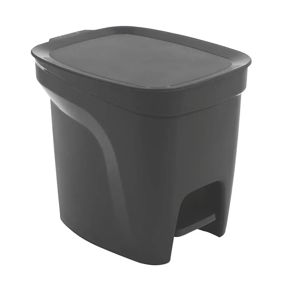 Tramontina T-Force Mini Bin (7L, Black) 92851/009 | Pedal Lid for Hands-Free Disposal