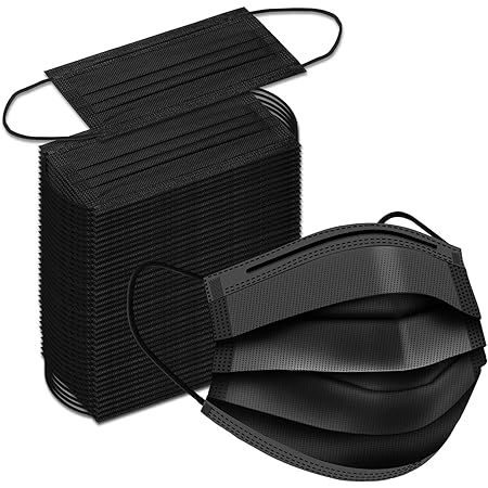 3 Ply Black Face Masks (50 PCS)