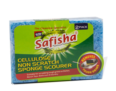 Safisha Cellulose Non Scratch Sponge Scourer 2&#39;s