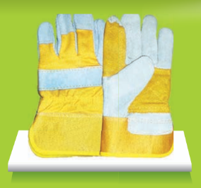 Safety Industrial Leather Gloves Yellow 10&quot;