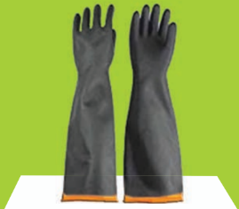 Safety Rubber Gloves Heavy With Orange Inside 18&#39;&#39;