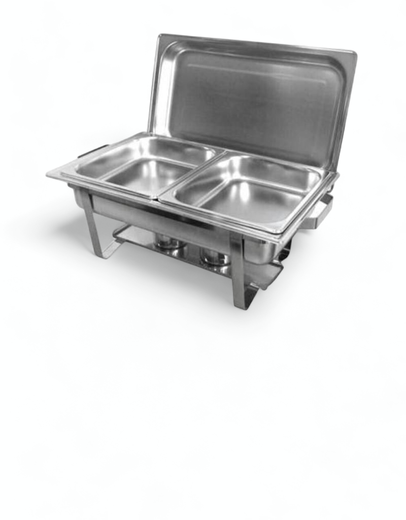 Signature chaffing dish for catering 2 compartments 9L food warmer. Insert and oil jar spares sold at anko retail
