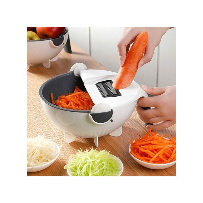 Multi purpose 9 in 1 wet basket vegetable cutter &amp; colander