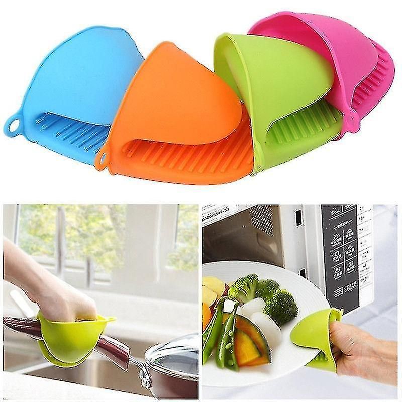 2pcs Kitchen Baking Silica Gel Heat Insulation Clip Anti Scalding Non Slip Gloves Household Bowl Oven Gloves