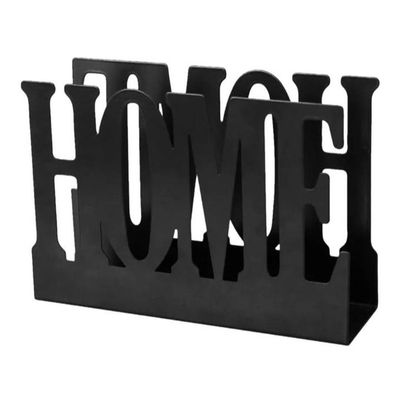 H.O.M.E metallic serviette holders in white/Black L15cm