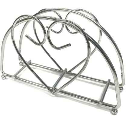 Butterfly open serviette holder stainless steel L14cm