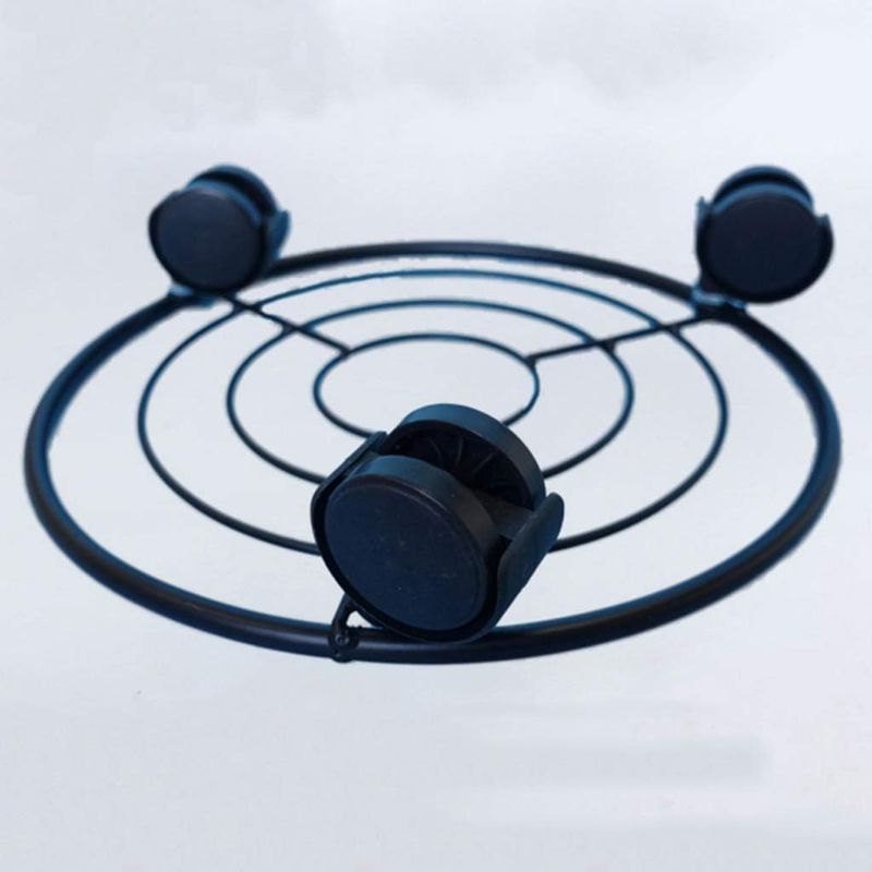 Flower Stand Wheeled Movable Wrought Iron Flower Stand Balcony Living Room Flower Holder Balcony Plant Rack Display (Black)