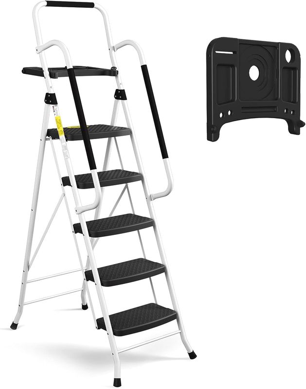 Steel Ladder With Hand Rail Support At Top 5 Step DLS 205A