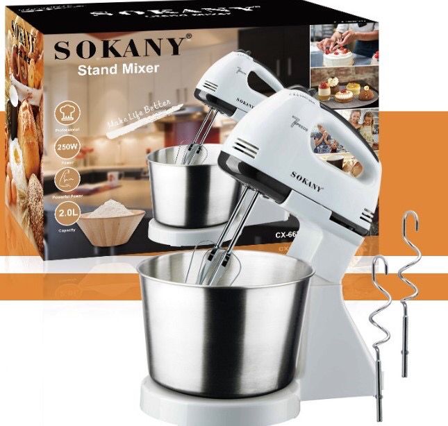 Sokany Mixer With Bowl 250w, 2ltr Bowl