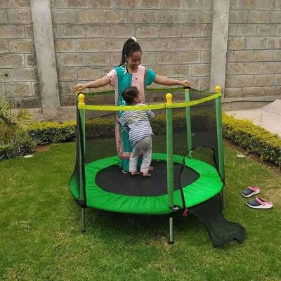 Indoor Mini Trampoline (4 FT) for Kids, Jumpking Trampoline Fitness Trampoline 3-12 Years Child Trampoline, with Enclosure Net Jumping Mat Max Weigh 200kg