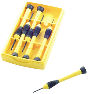 Deli DL3206A 6-Piece Watch Repair Tool Set (Yellow)