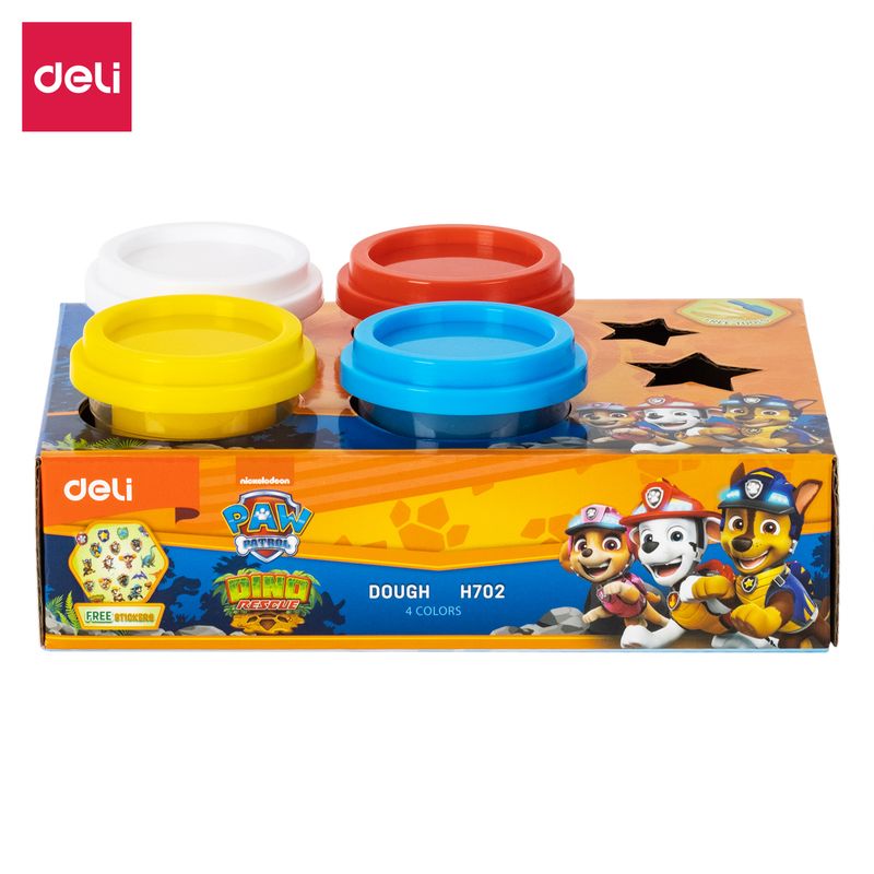 DELI EH702 PAW-PATROL PLASTICINE DOUGH-IT 4C VOLUME PACK 224G (4C X 56G/TUB)