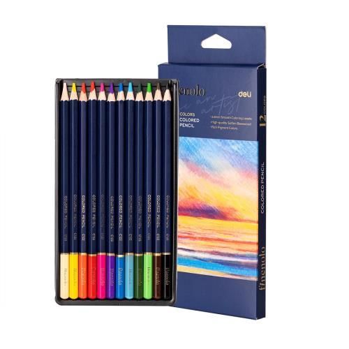DELI FINENOLO EC131-12 COLOURED ARTIST PENCILS - 12 COLOURS