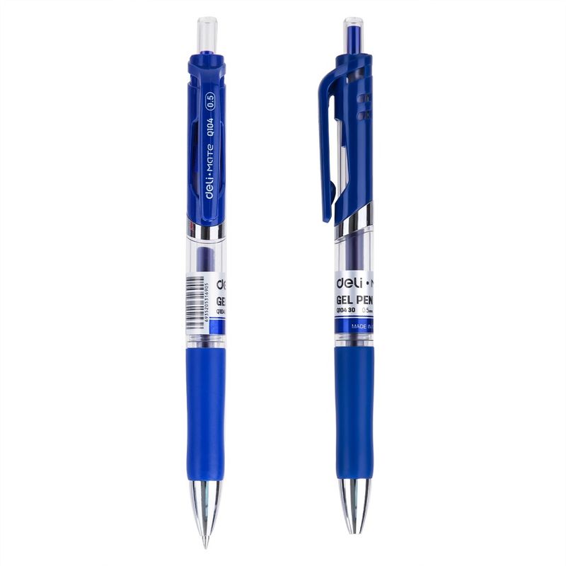 DELI Q10430 RETRACTABLE GEL PEN 0.5MM BL (12pcs)