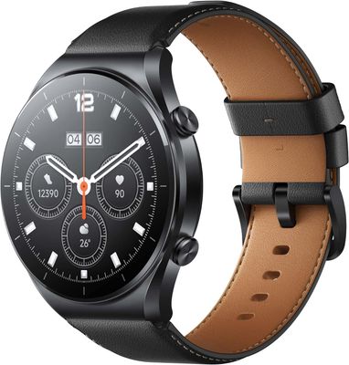 Xiaomi Watch S1, Sapphire Glass, Stainless Steel Case, 1.43&quot; AMOLED Display, Dual-Band GPS, Leather Strap, Bluetooth Phone Call, 117 Fitness Modes, Wireless Charging, Black