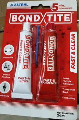 BondTite Fast &amp; Clear 5-Minute Epoxy Glue - Instant Bonding &amp; Crystal Clarity (34ml)
