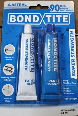BondTite Super Strength Epoxy Glue (2-Part) - Long-Lasting, High-Bond Adhesive (34ml Blister Pack)