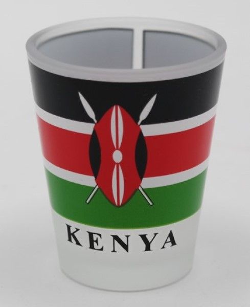 Frosted Kenya Flag Shot Glasses - Celebrate Kenyan Pride (Set of 6, 35ml)