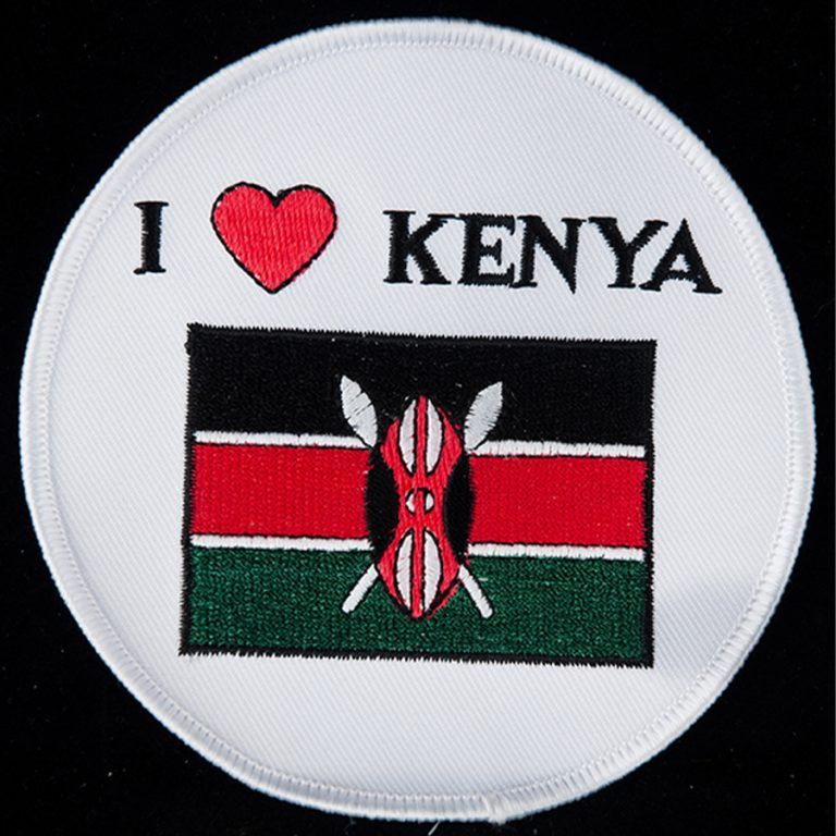 Love Kenya Embroidered Patch - Show Your Kenyan Pride (Round, 4 Inch)