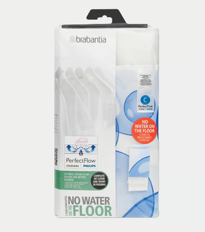 BRABANTIA IRONING BOARD COVER C 124 x 45 cm, Complete Set - Fresh Breeze