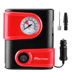 LD-1610 Portable Tire Inflator with Gauge &amp; Light (12V)