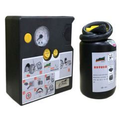 LD1613T 12V Tire Inflator Kit with Mechanical Gauge, Repair Sealant &amp; Adapter Kit (Up to 6mm Punctures)
