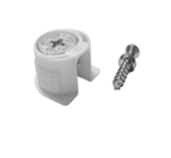 EBCO SFC1 Shelf Cam (Frosty White) - Simple &amp; Concealed Shelf Fixing (Single Pack)