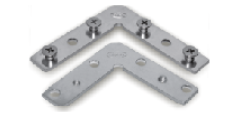 EBCO GSP-CBMA Corner Bracket (Zinc White) - Set of 4 - Seamless Corners for Glass Shutter Doors (62x62mm)