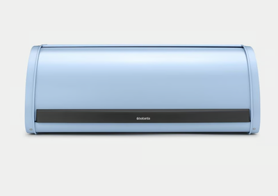 Brabantia Roll Top Bread Basket Box (dreamy blue) Large Front Opening Flat Top Bread Box, Fits 2 Loaves, Ideal for Kitchen Counter