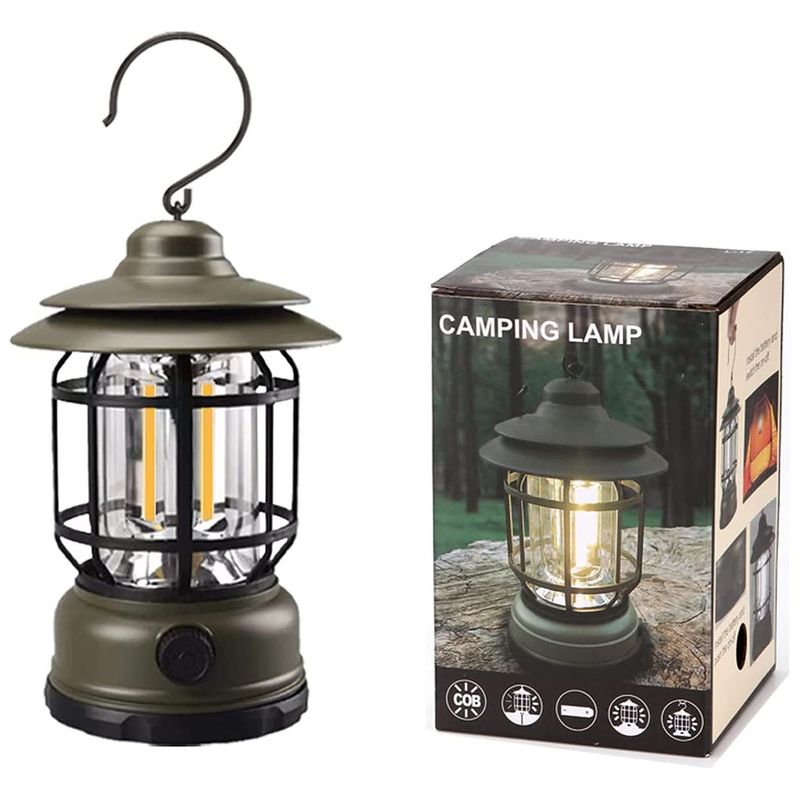 F-02 Camping Lantern, Lightweight Rechargeable Vintage Retro Lamp Camping Light, Hanging Lamp, Portable Outdoor Lamp