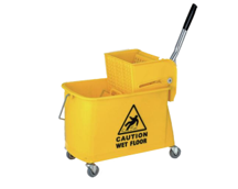 LUC024 20L Yellow Mop Bucket with Wringer and Wheels