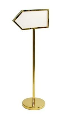 LDS041 Double-Sided Display Stand - Versatile and Sleek (Gold Coated, 56x21x114cm)