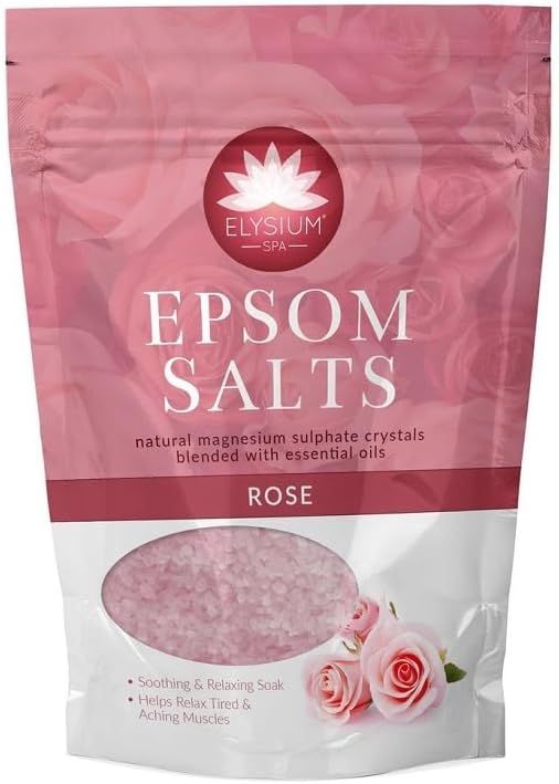 Elysium 450g Spa Rose Epsom Salts - Bath Salts - Natural Magnesium Sulphate Bath Salts for Relaxing Muscle Aches