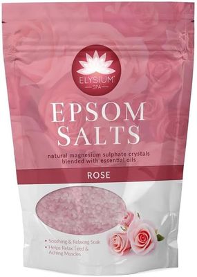 Elysium 450g Spa Rose Epsom Salts - Bath Salts - Natural Magnesium Sulphate Bath Salts for Relaxing Muscle Aches