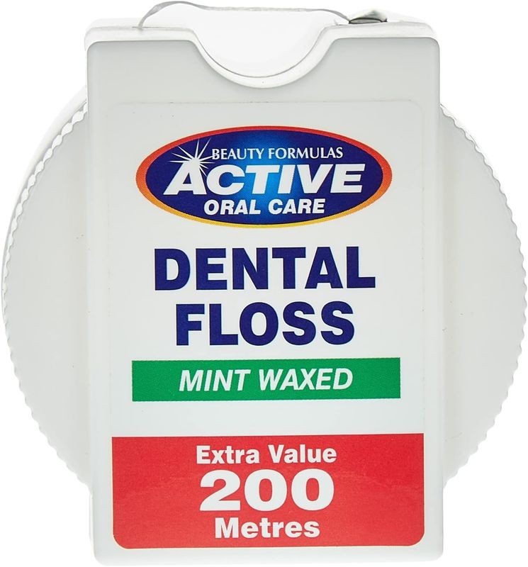 Beauty Formulas Active Oral Care Mint Waxed Dental Floss, 200 Metre Size
