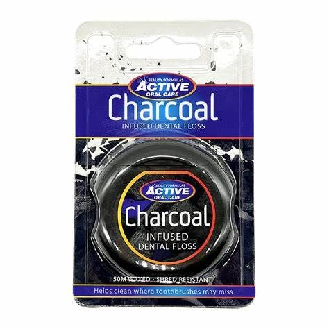 BF ACTIVE ADV. MINT WAX. CHARCOAL DENTAL FLOSS 30'S