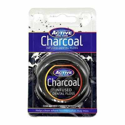 BF ACTIVE ADV. MINT WAX. CHARCOAL DENTAL FLOSS 30&#39;S