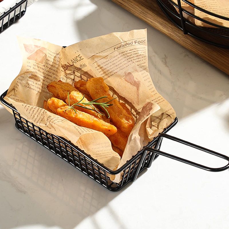 Metallic Fries Basket- Rectangular 16x10cm