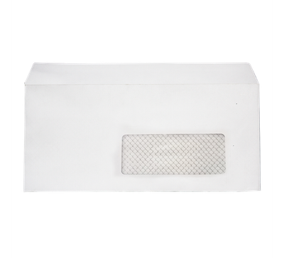 Envelope DL Banker Peal &amp; Seal Right Window White 50pcs Economic Brand