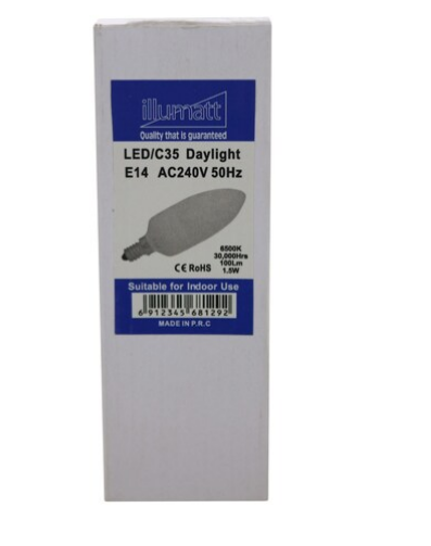 illumatt 6500K E14 LED Candle White And Silver 1.5W